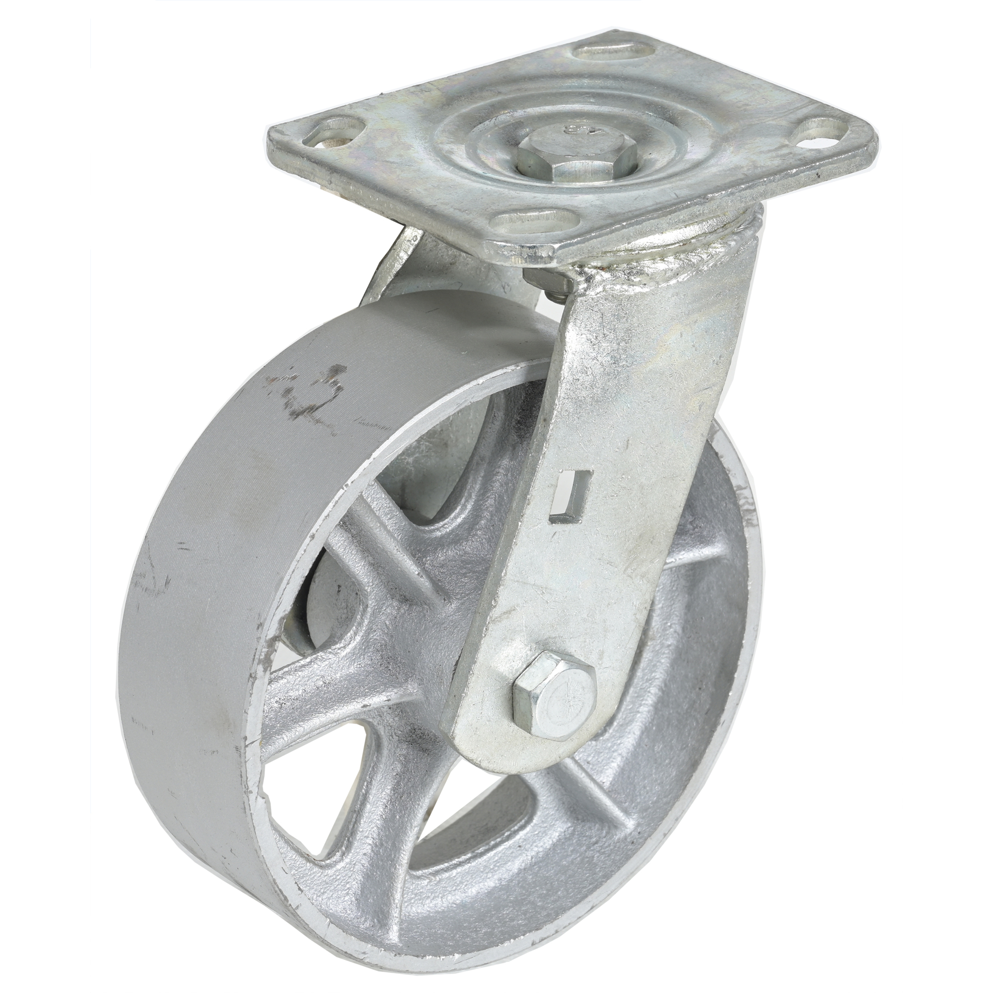 Vestil Semi-Steel Swivel Caster - 6in. x 2in., 1200-Lb. Capacity, Precision Ball Bearing, Model# CST-VE-6X2MA-S